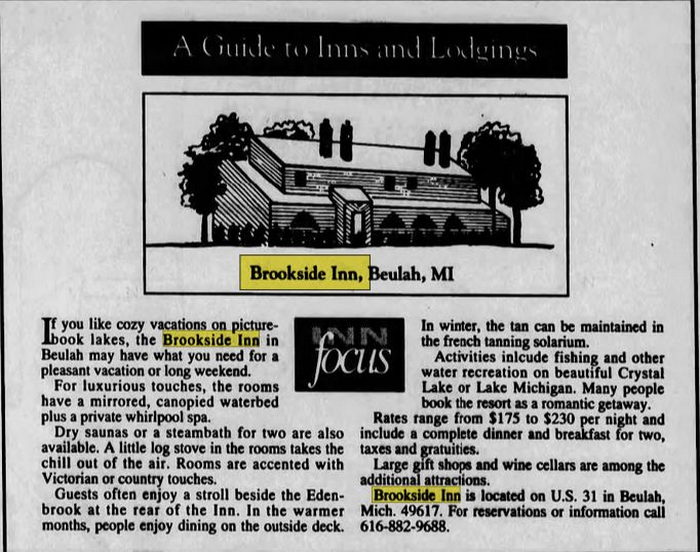 Brookside Inn - Hotel Frankfort - Sep 20 1992 Article